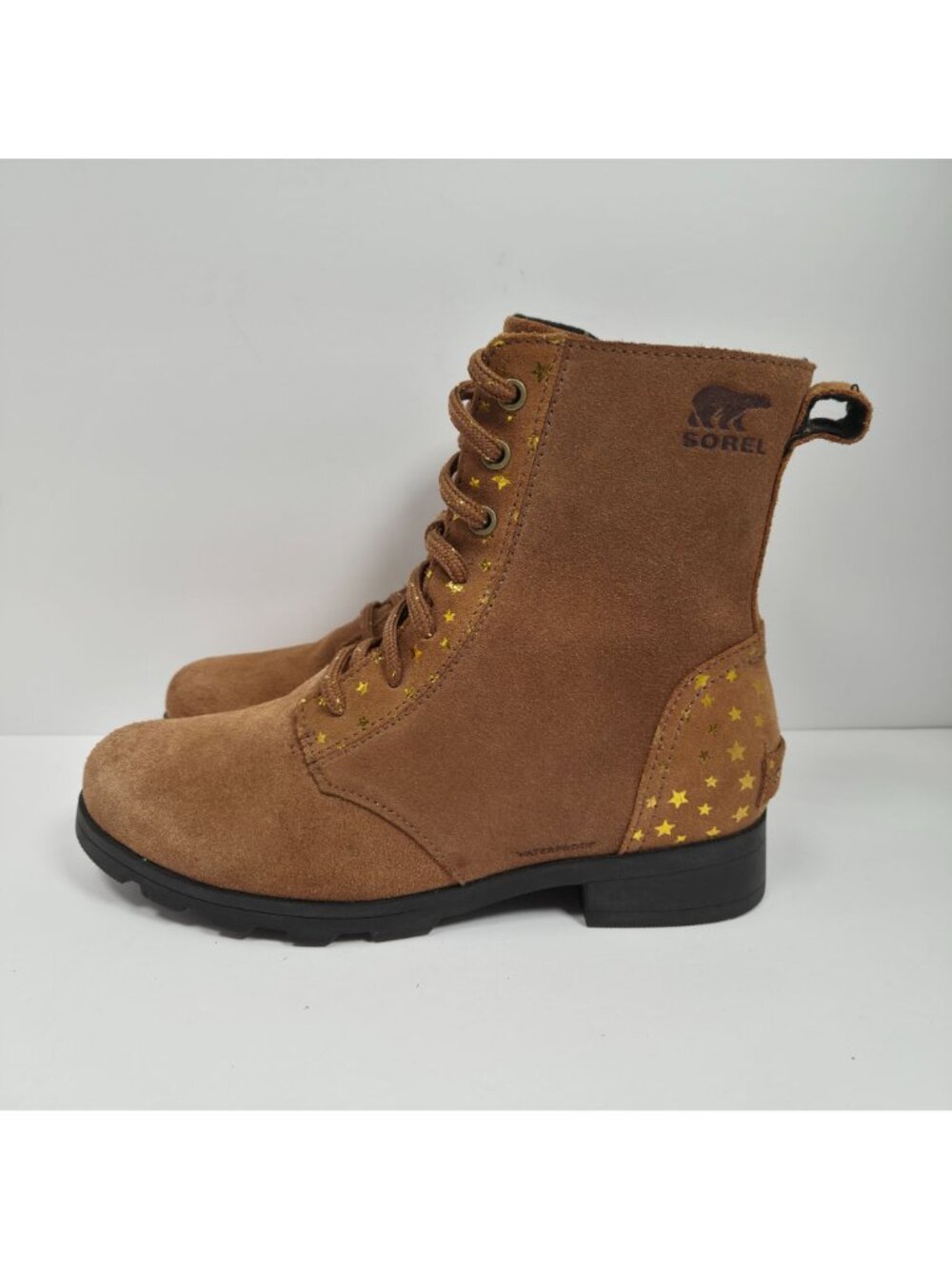 Sorel Emelie Youth Brown Suede Waterproof Ankle Boots NY3882-242 US Size 4 - Picture 2 of 11